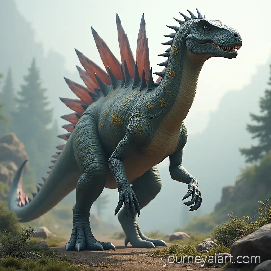 HyperRealisticSpinosaurus-AI-Image-Prompt-Spinosaurus-with-Spiky-Tail-and-Extra-Clawed-Arms-Hunting