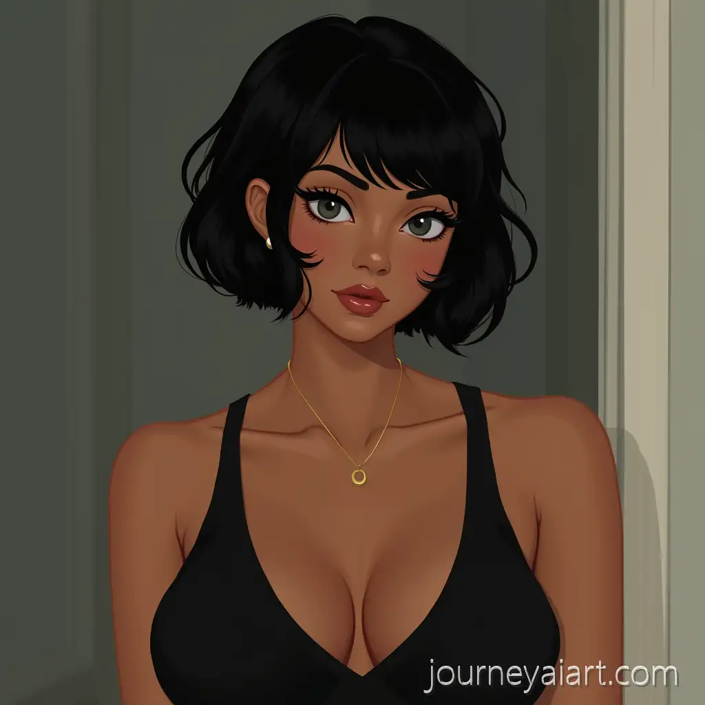 Female-in-black-dressWoman-with-Tanned-Skin-in-Black-Dress-with-Short-Hair-and-Gray-Eyes