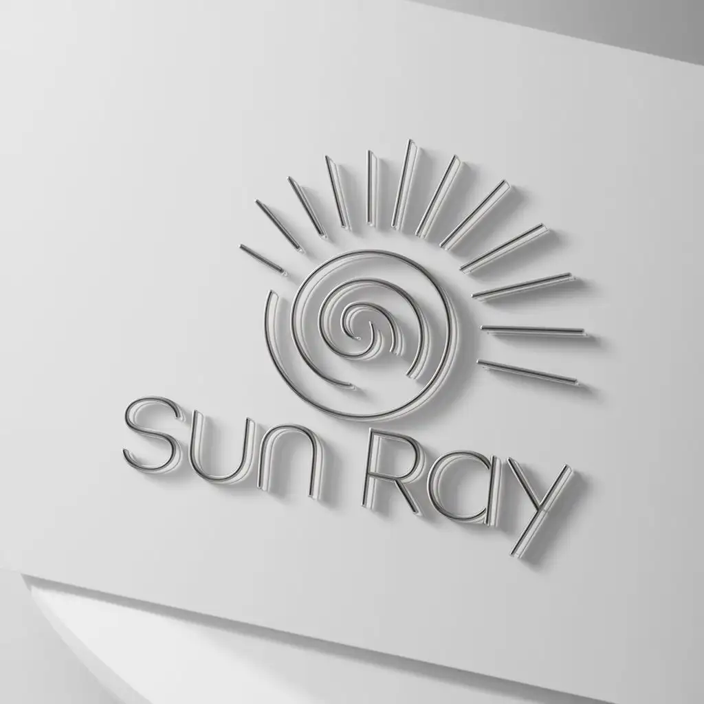 LOGO-Design-For-Sun-Ray-Minimalistic-Spiral-Bun-with-Sunbeam-and-Light