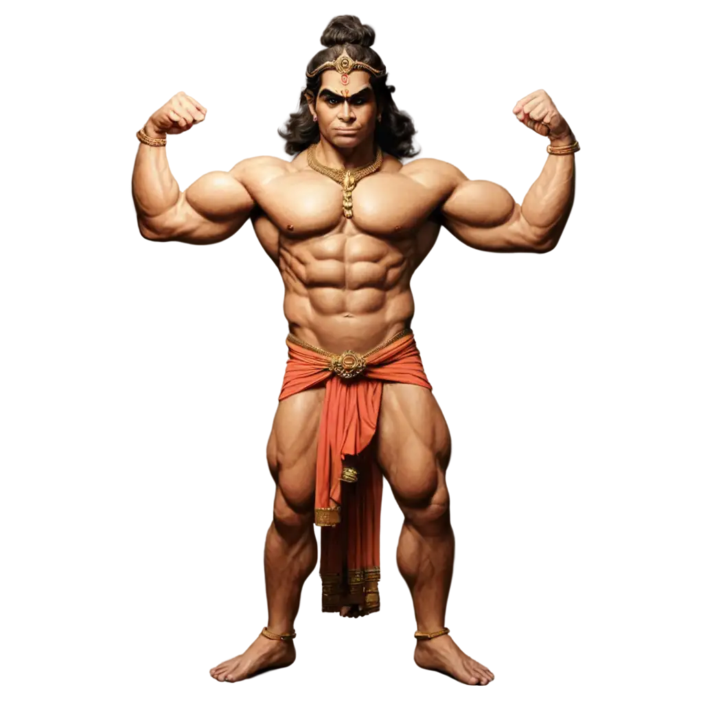 Muscular-Hanuman-ji-PNG-Image-Powerful-Depiction-for-Spiritual-Art-and-Design