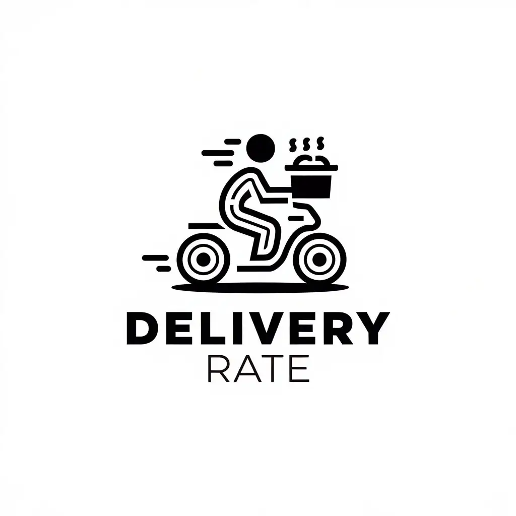 LOGO Design for DELIVERY RATE Food Delivery Rate Symbol for Restaurant Industry