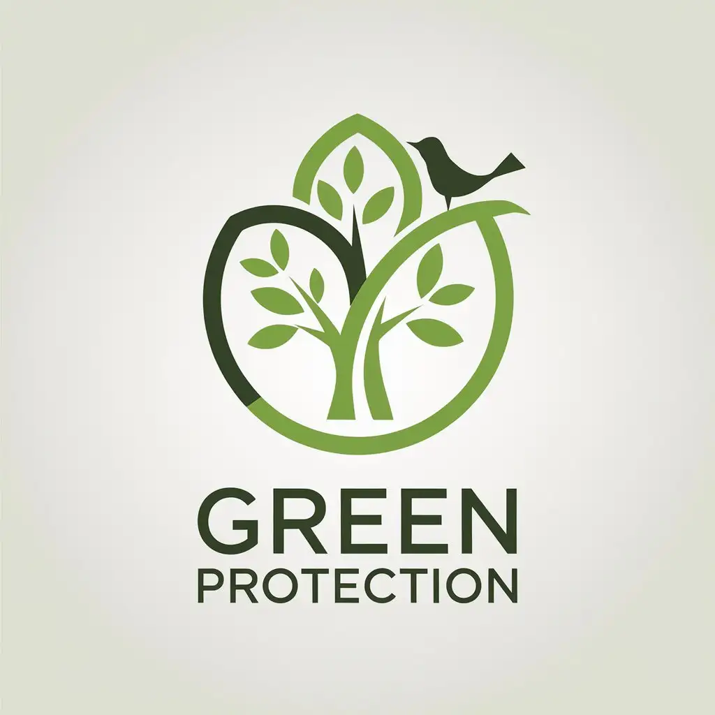 a vector logo design,with the text "green protection", main symbol:Obereg,Moderate,clear background