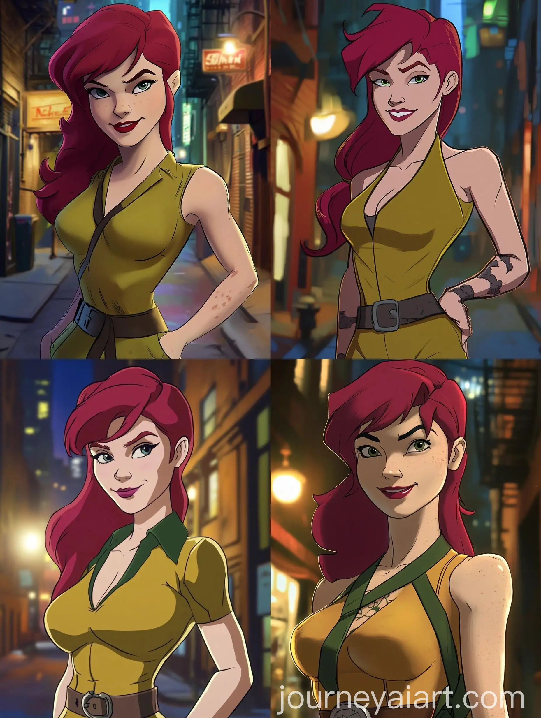 Cheerful-April-ONeill-in-New-York-Night-Street-Scene