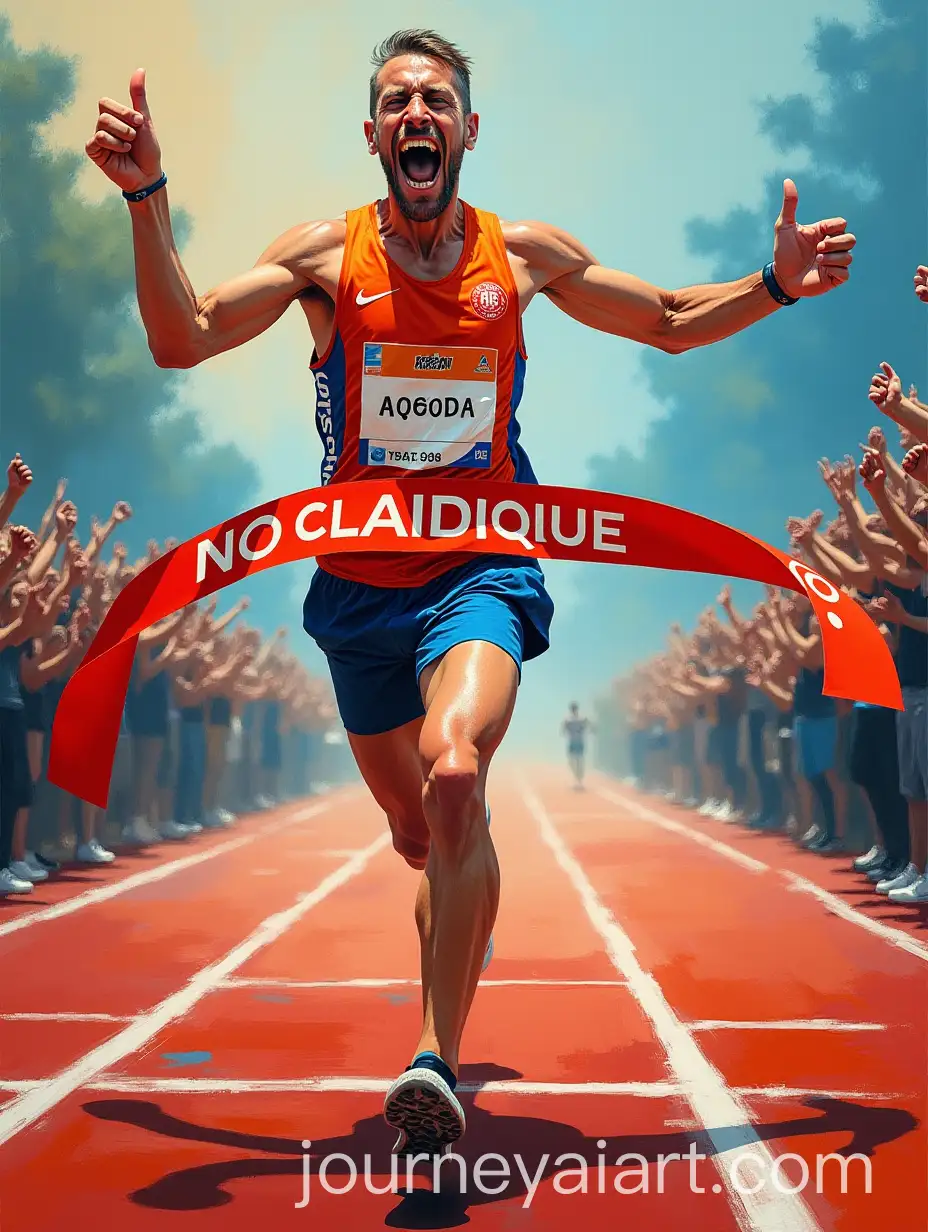 Athlete-Triumphantly-Breaking-Through-Finish-Line-Ribbon