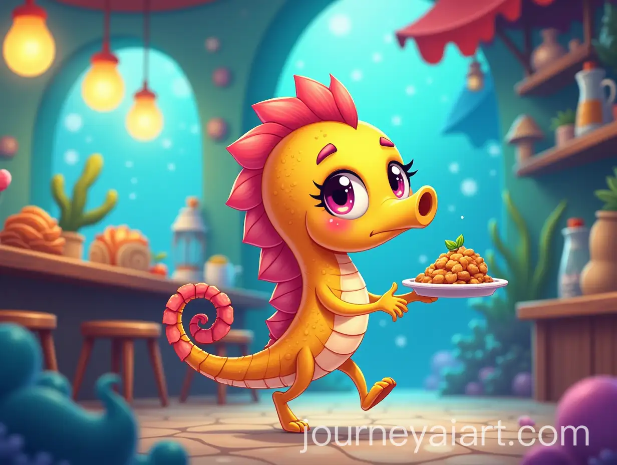CartoonStyle-Seahorse-Waitress-in-Underwater-Restaurant