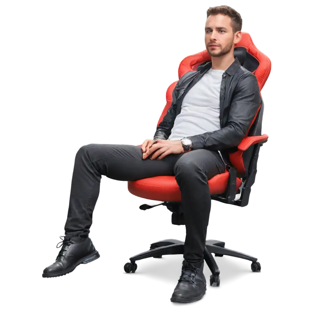 Man-Sitting-in-Gaming-Chair-PNG-Image-for-HighQuality-Digital-Usage