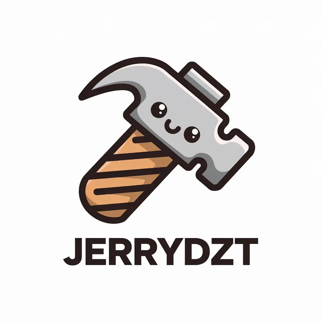 a vector logo design,with the text "Jerrydzt", main symbol:To showcase hardware tools, cute style,Minimalistic,clear background