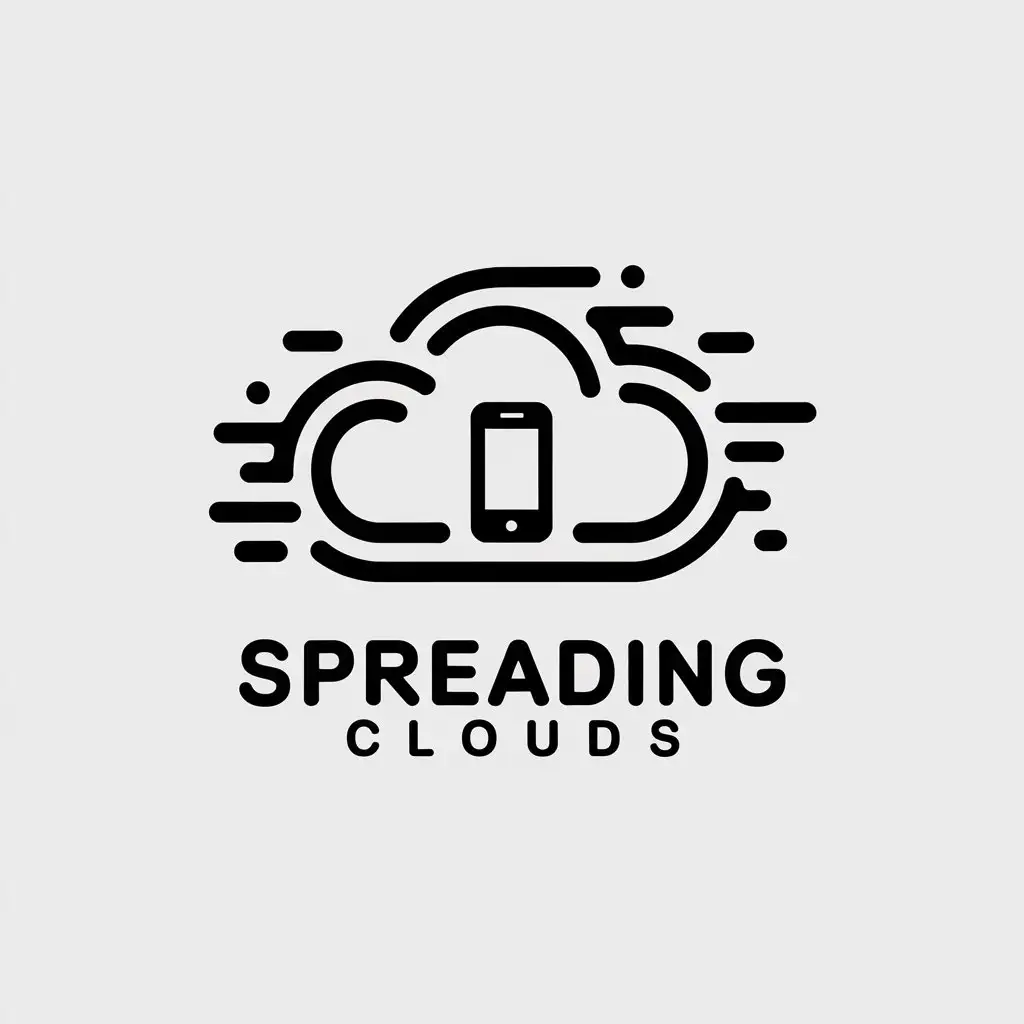 LOGO Design For Spreading Clouds Dynamic Cloud Symbol for Internet Industry