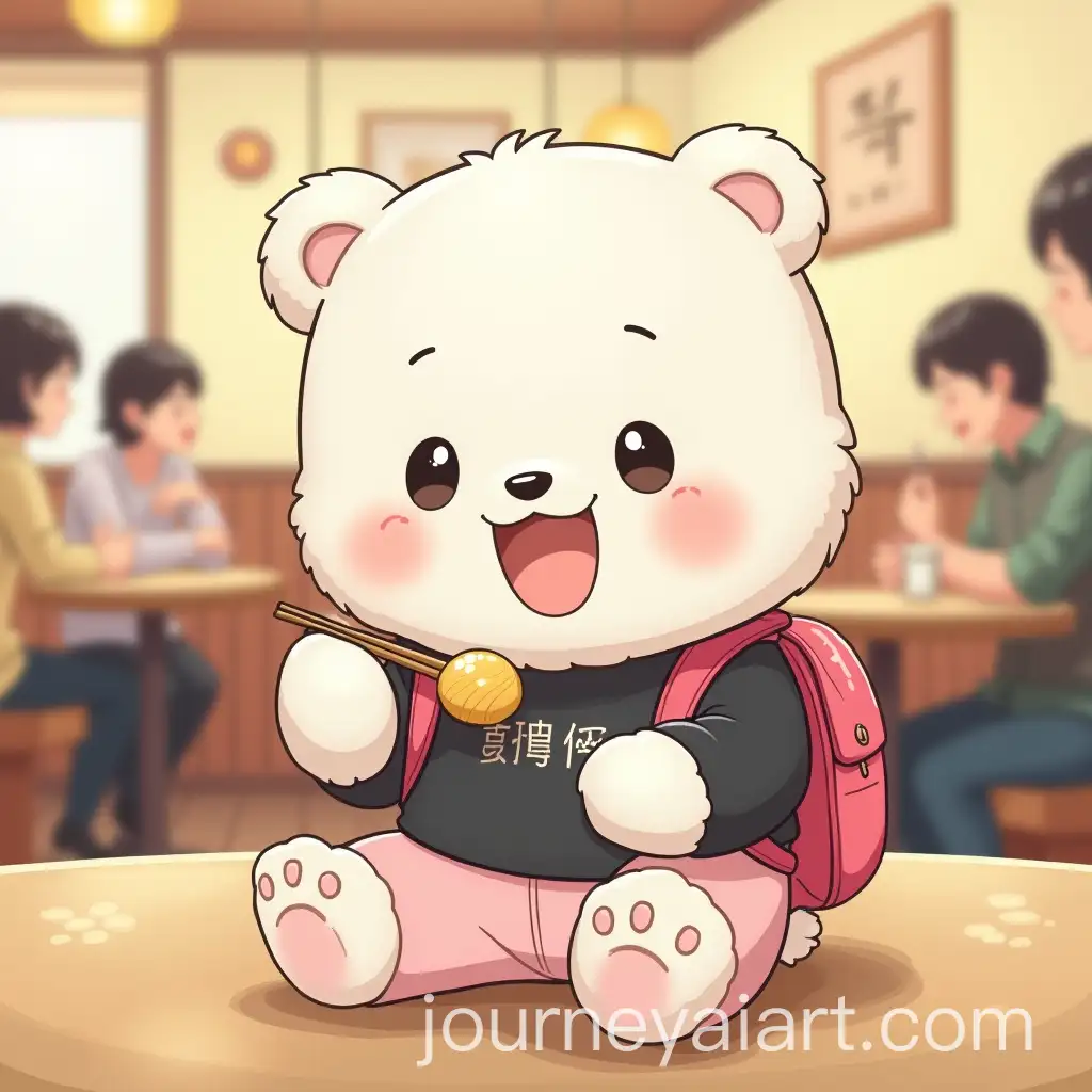 AI-Art-Prompt-ExpansionCute-Fluffy-Polar-Bear-Enjoying-Thai-Dim-Sum-at-Cozy-Pastel-Restaurant