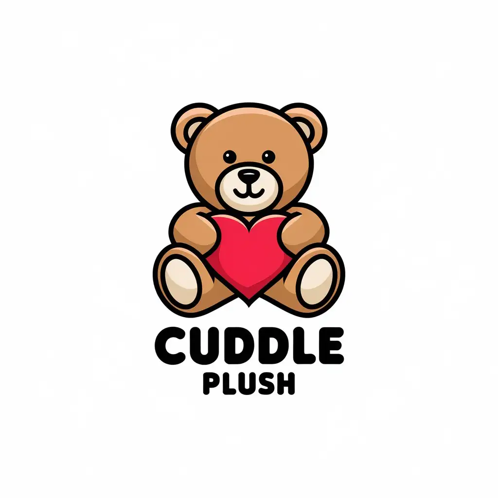 LOGO Design for Cuddle Plush Teddy Bear Symbol with Vector Style and Clear Background