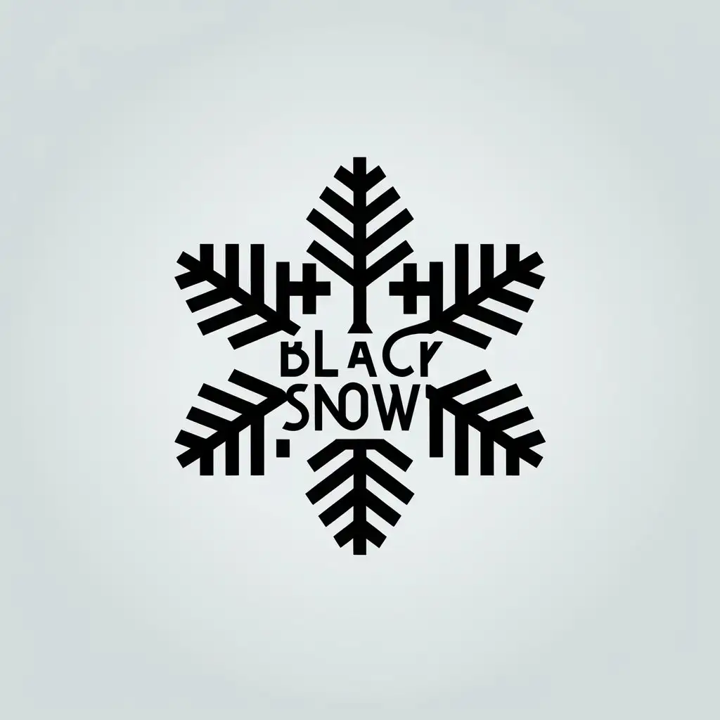 LOGO Design for Black Snow Snowflake from United People Figures in Black and White