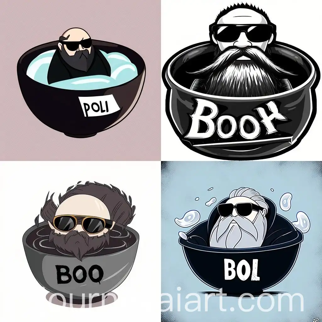 Bald-Man-with-Sunglasses-and-Long-Beard-Bathing-in-Bolshaped-Bowl