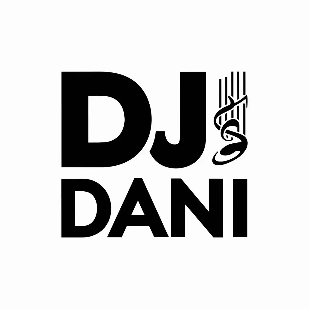 a vector logo design,with the text "DJ Dani", main symbol:music installation, DJ,Moderate,be used in Entertainment industry,clear background