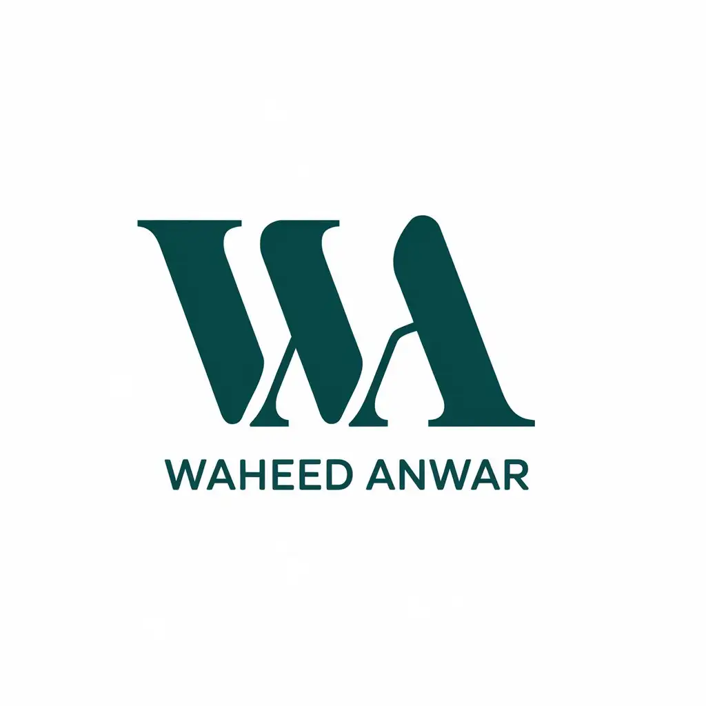 LOGO Design for Waheed Anwar Minimalistic WA Symbol for Education Industry