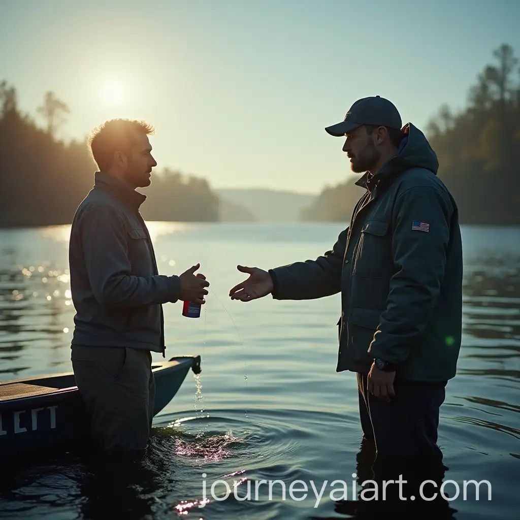 Fisherman-Offering-Product-by-the-River-or-Lake