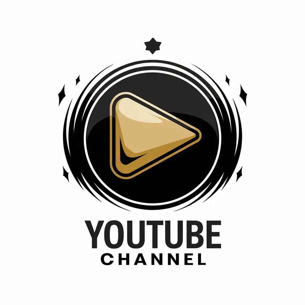 LOGO Design for YouTube Channel Gold and Clear Background with Entertainment Flair