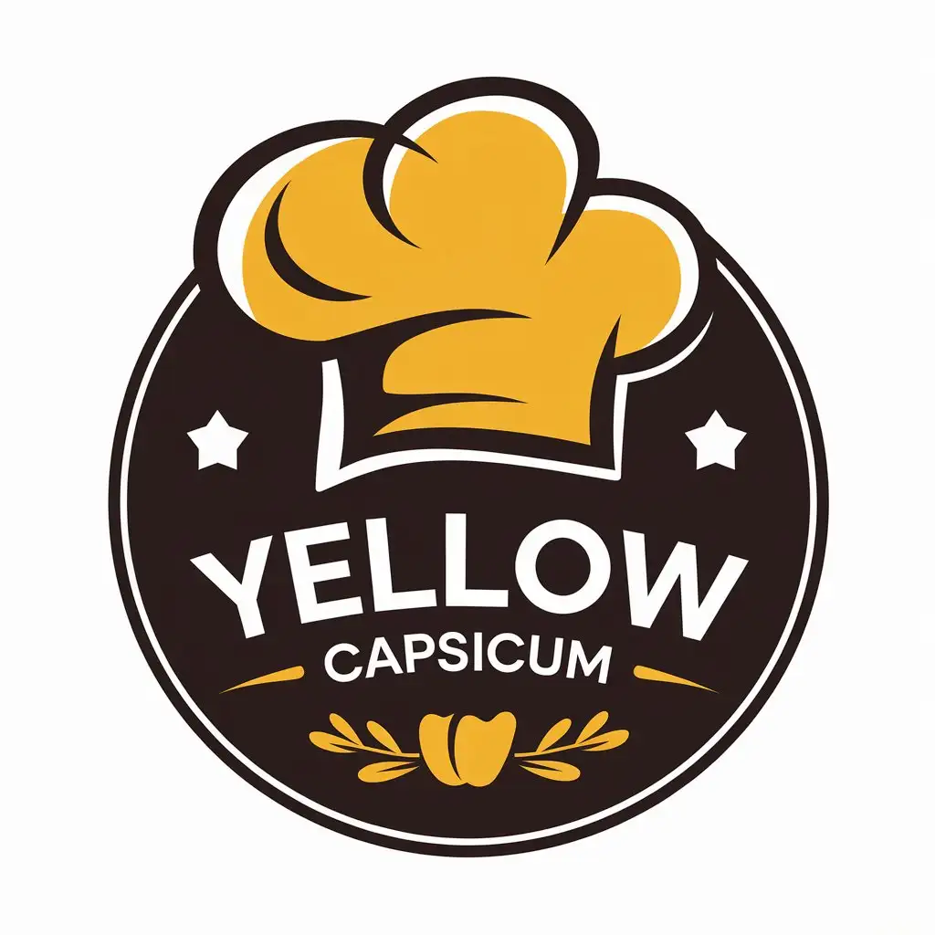 LOGO Design for Yellow Capsicum Chef Cap Symbol in Vibrant Yellow Perfect for Restaurants