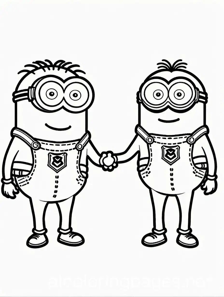 Two-Minions-Holding-Hands-Coloring-Page