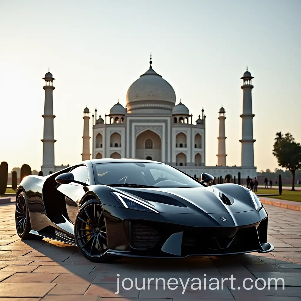 Black-Car-at-Taj-Mahal
