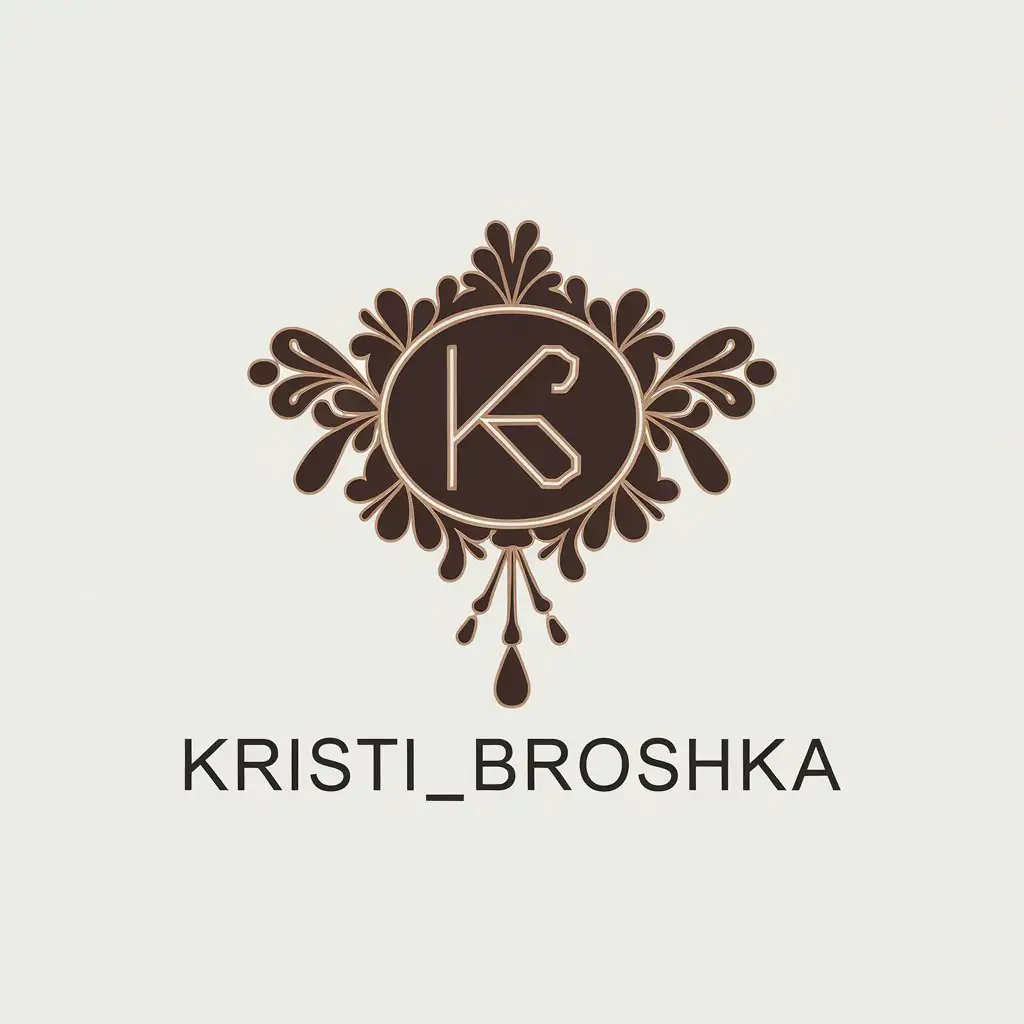 LOGO-Design-For-Kristi-Broshka-Minimalistic-Brooch-Symbol-for-Others-Industry