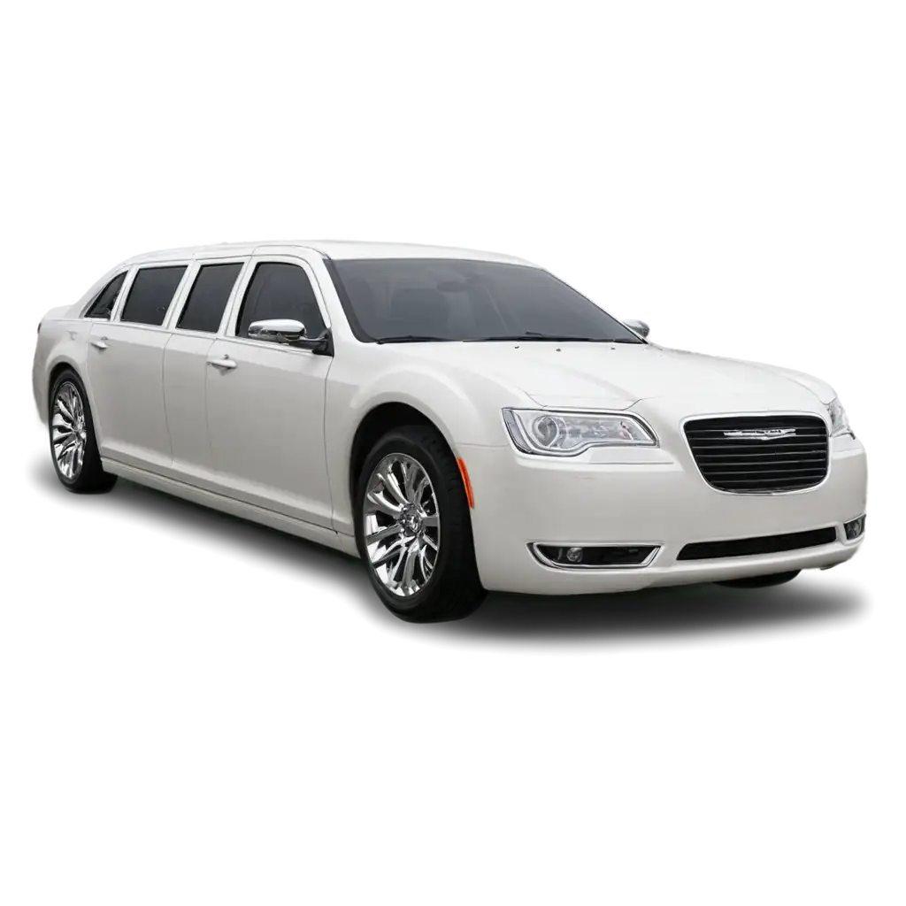 HighQuality-PNG-Image-of-a-White-Chrysler-300-Limousine-for-Diverse-Applications