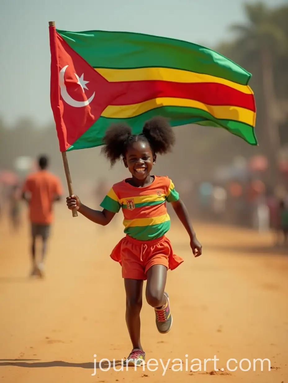 Zambian-Girl-Joyfully-Running-with-the-National-Flag