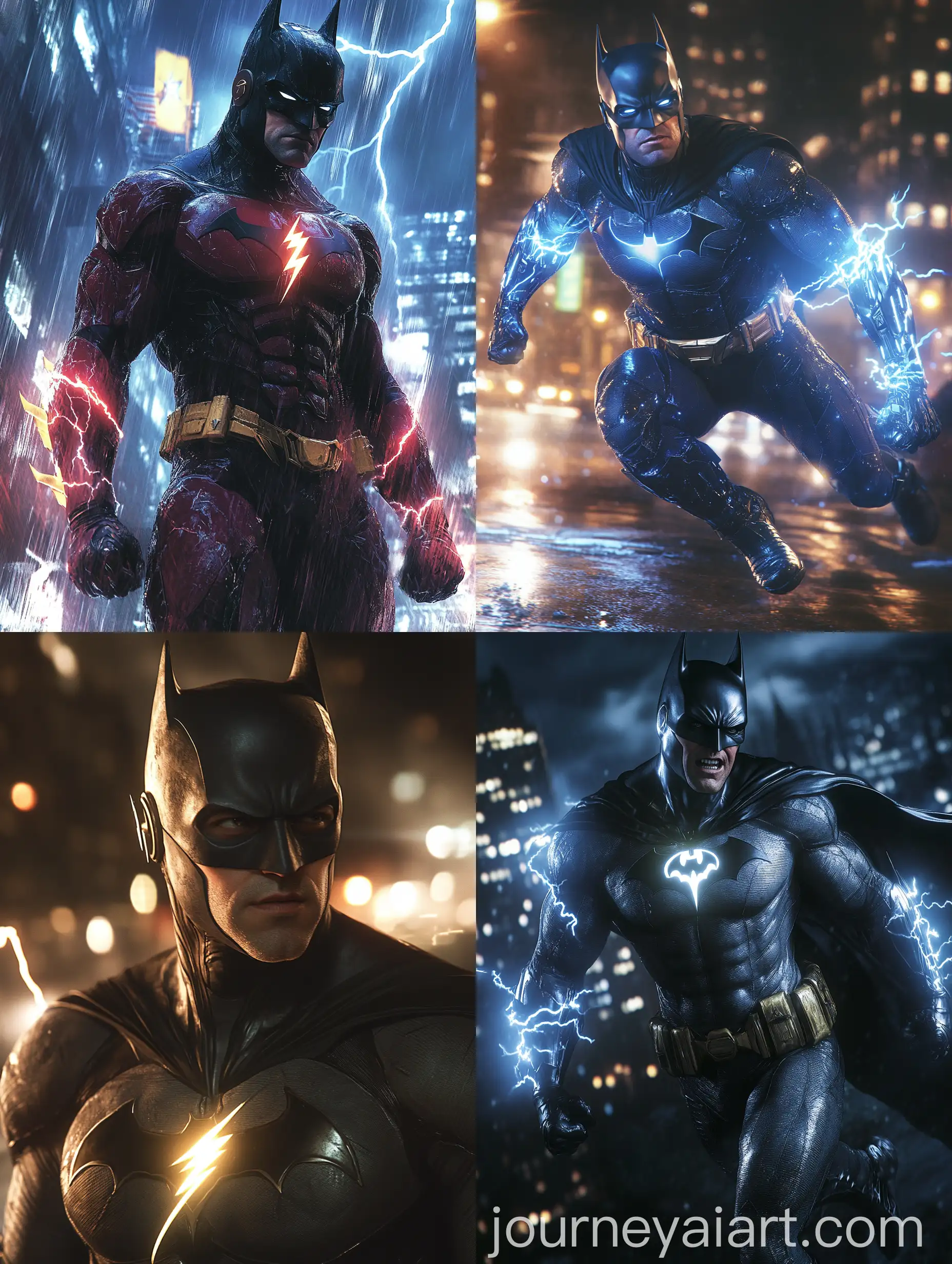 Batman-in-Flash-Suit-Racing-Through-Gotham-Night