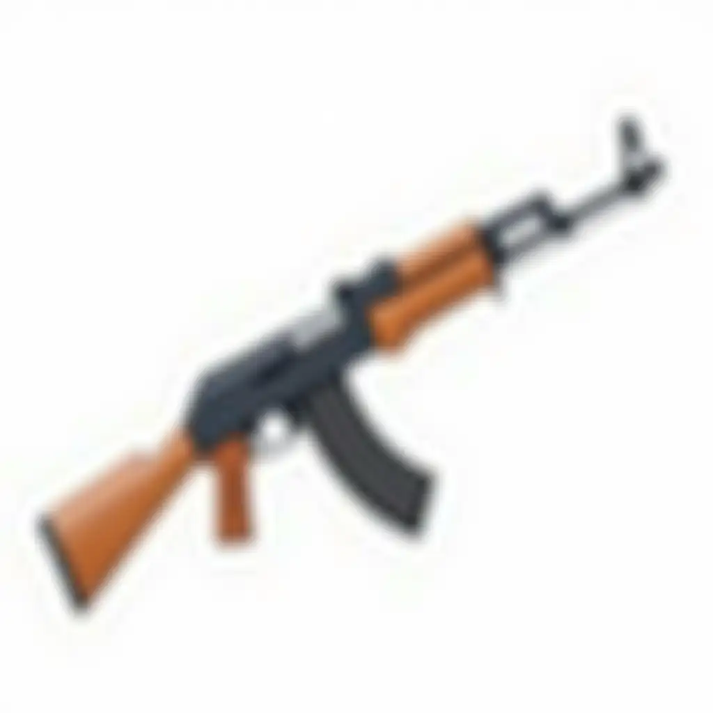 AK47 automat 2D on white background high quality artstation style, photoshop drawing