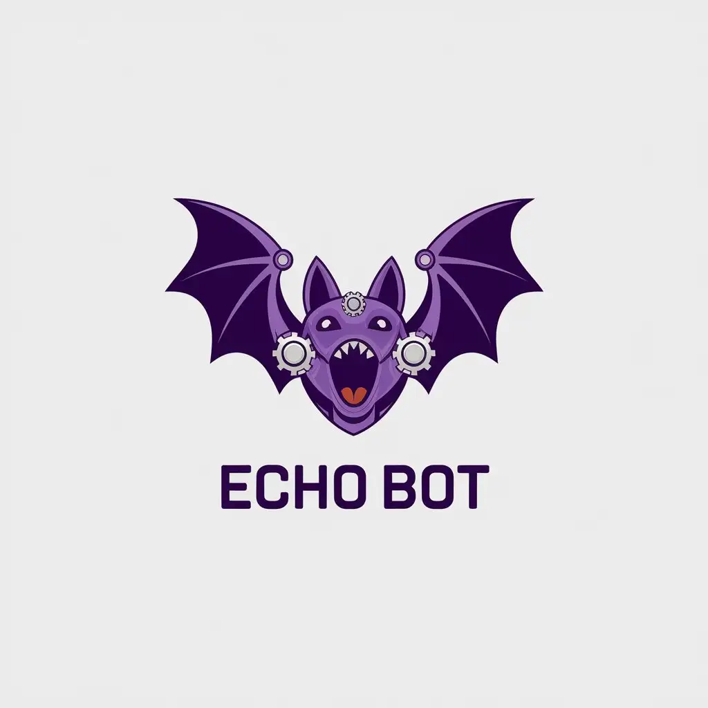 LOGO-Design-for-Echo-Bot-Mechanical-Purple-Bat-Echoing-in-Minimalistic-Style