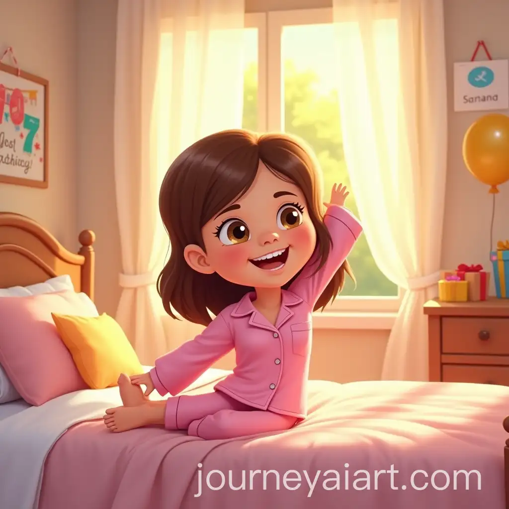 AI-Image-Prompt-ExpansionHappy-Birthday-Morning-Cartoon-Girl-Wakes-Up-in-Cozy-Sunlit-Bedroom