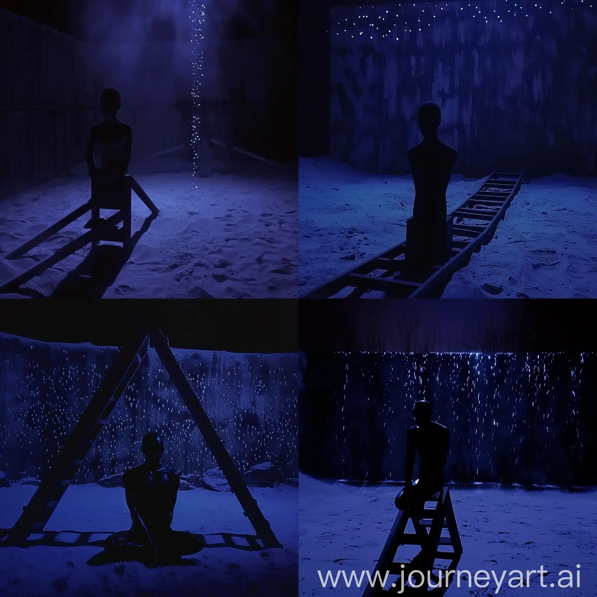 Meditating-Black-Mannequin-Shadow-in-Dark-Blue-Stormy-Void-Dungeon