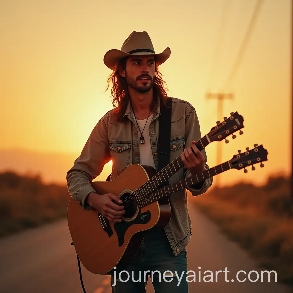 Character-Playing-Guitar-in-Warm-Golden-Hour-Light