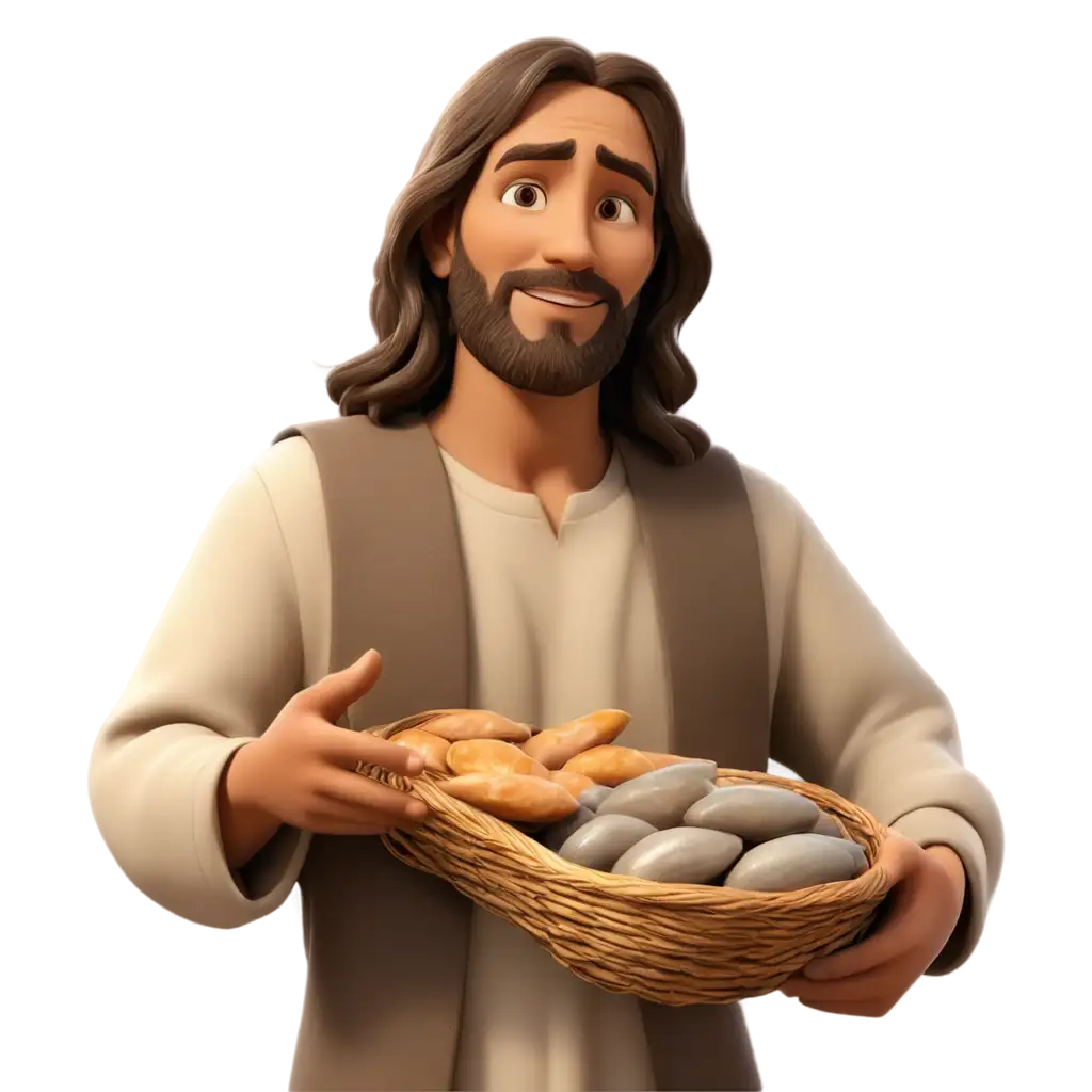 HighQuality-PNG-Image-Animation-of-Jesus-Holding-5-Loaves-and-5-Fishes