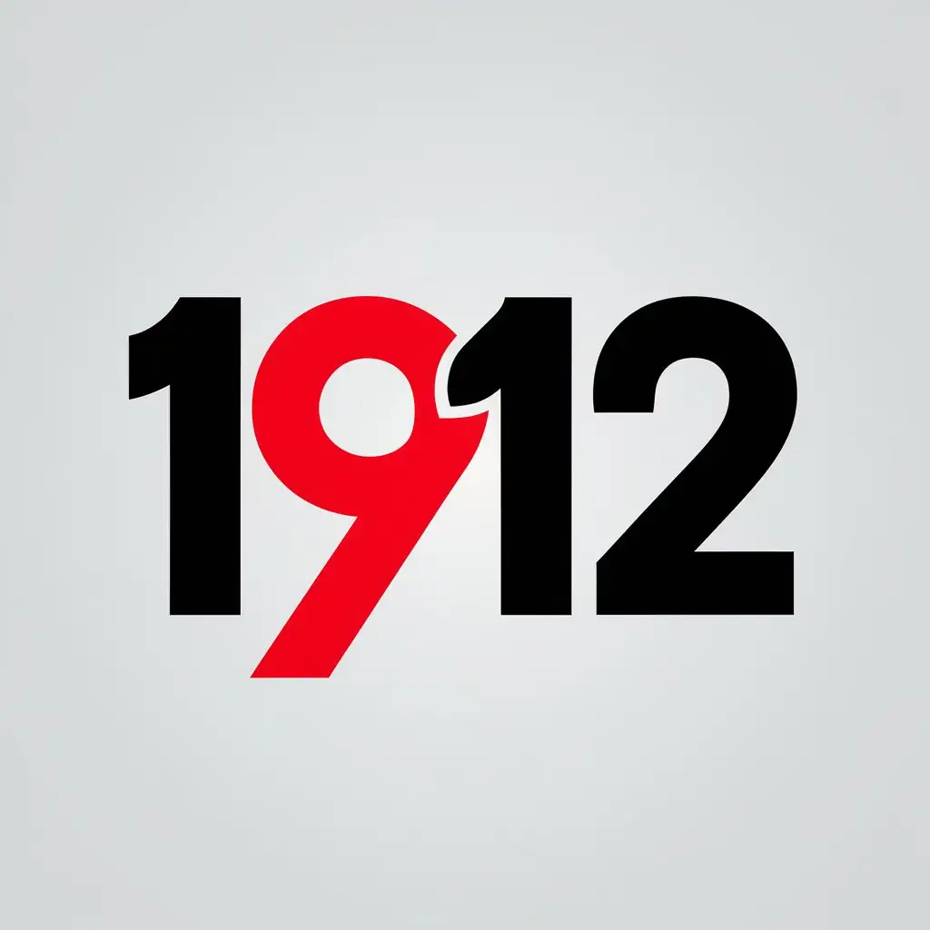 LOGO Design For 1912 Red Black Red Minimalistic Albanian Independence Anniversary Symbol