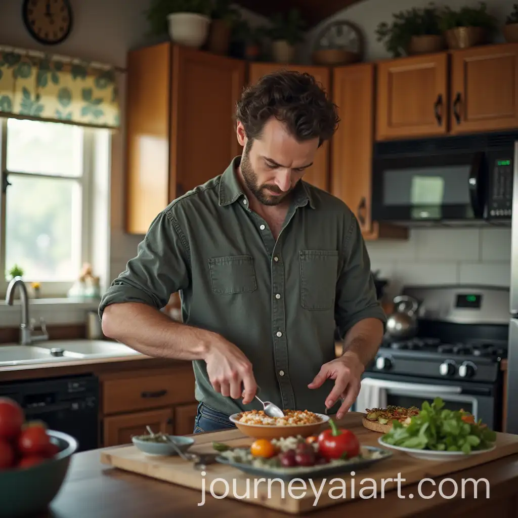 ManAI-Image-Prompt-Expansion-Cooking-in-Modern-Kitchen