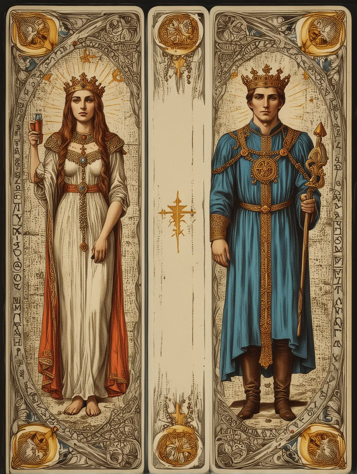 Slavyansky-Style-Tarot-Card-Symmetrical-Pair-of-Woman-and-Man