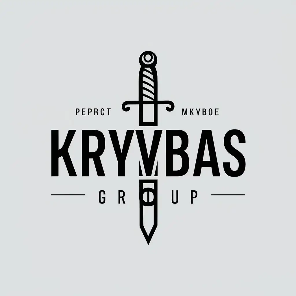 a vector logo design,with the text "Kryvbas Group", main symbol:Dagger,Moderate,clear background