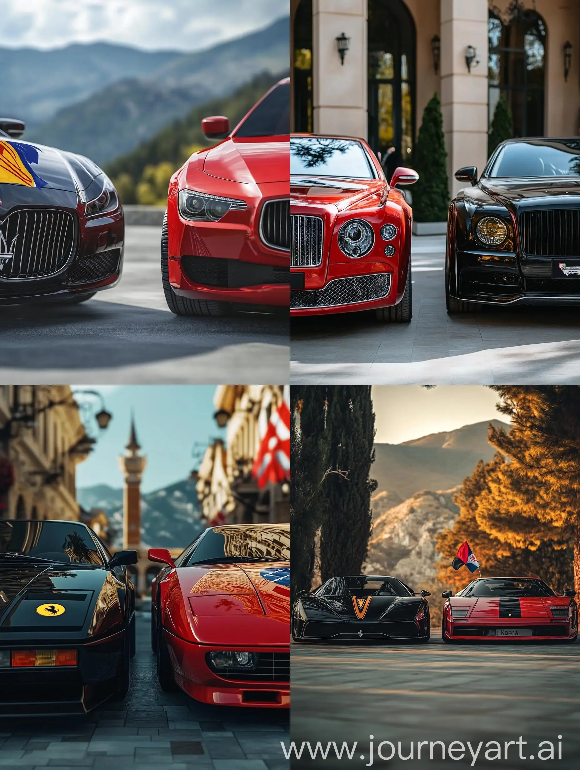 Luxurious-Cars-with-Albanian-and-Kosovo-Flags