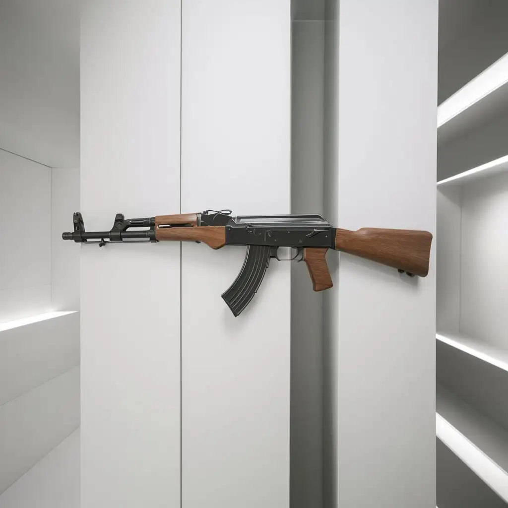 Sleek-AK47-Rifle-with-Wooden-Accents-on-White-Background