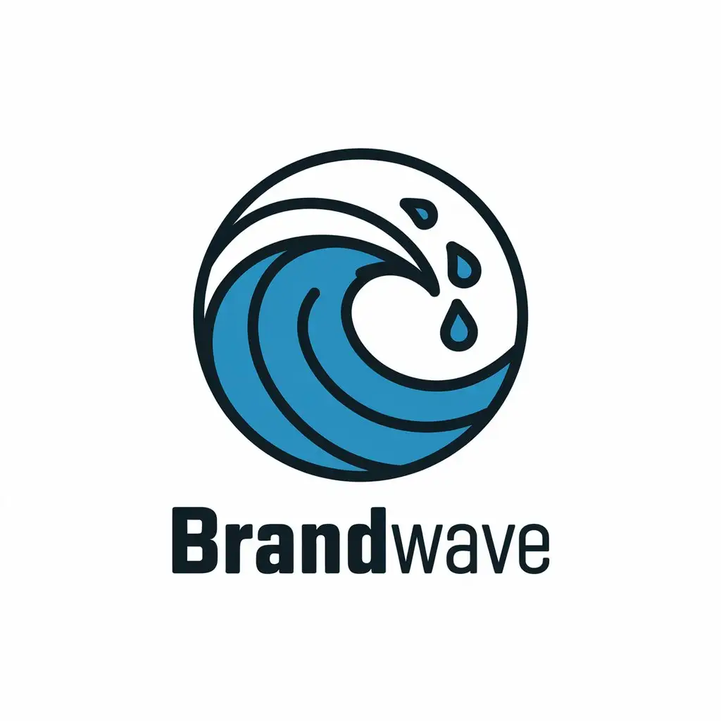 LOGO Design For brandWave Vector Logo with Water Symbol on Clear Background