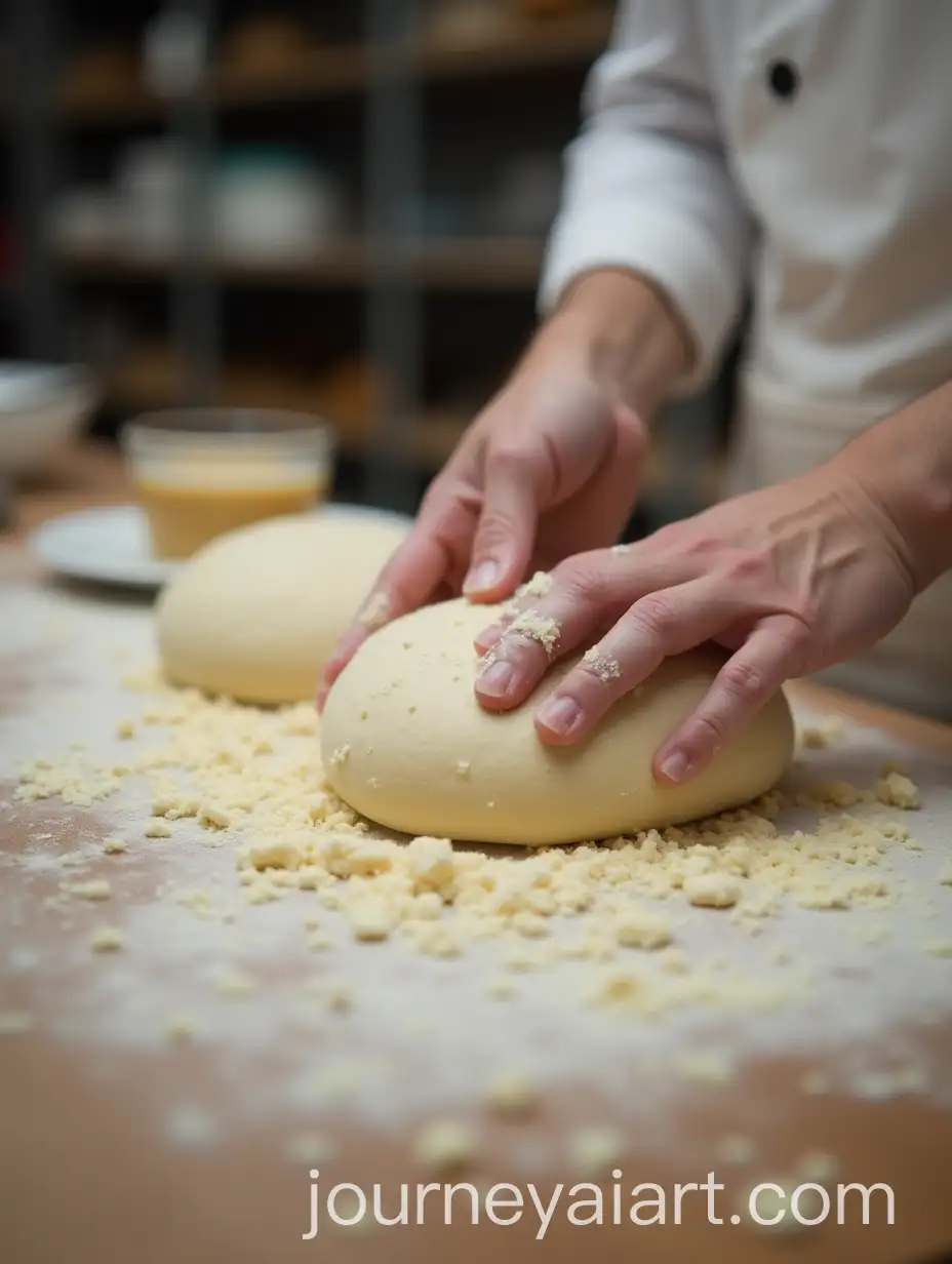 Baking-Dough-Preparation-at-a-Bakery-Kitchen-Counter