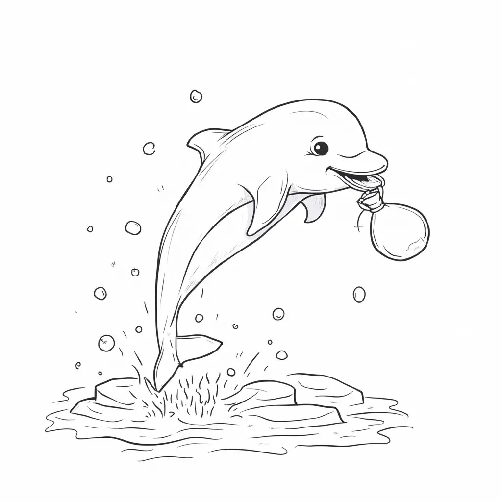 Dolphin-Jumping-with-Santa-Sack-in-Festive-Cartoon-Style