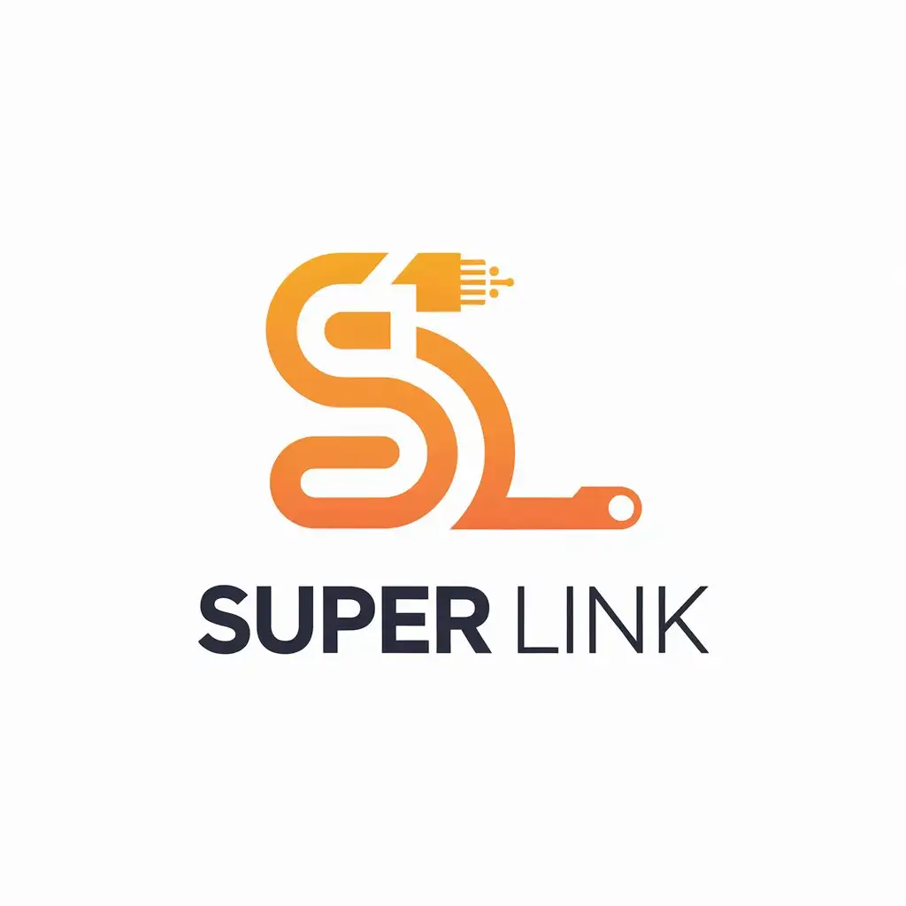 LOGO Design for Super Link Minimalistic SL with Broadband Cable Symbol for Internet Service