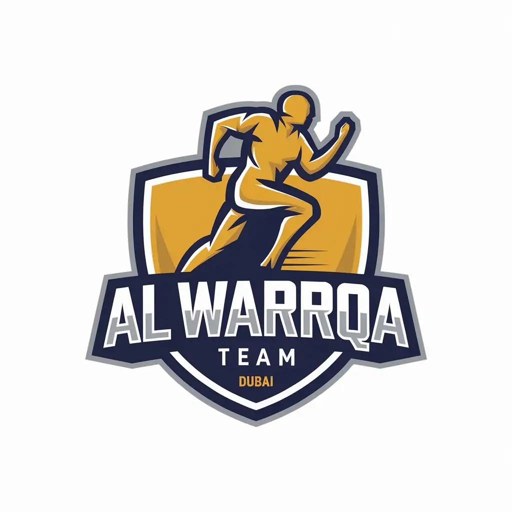 LOGO Design for Al Warrqa Team Vector Logo Featuring Running Symbol for Sports Fitness in Dubai