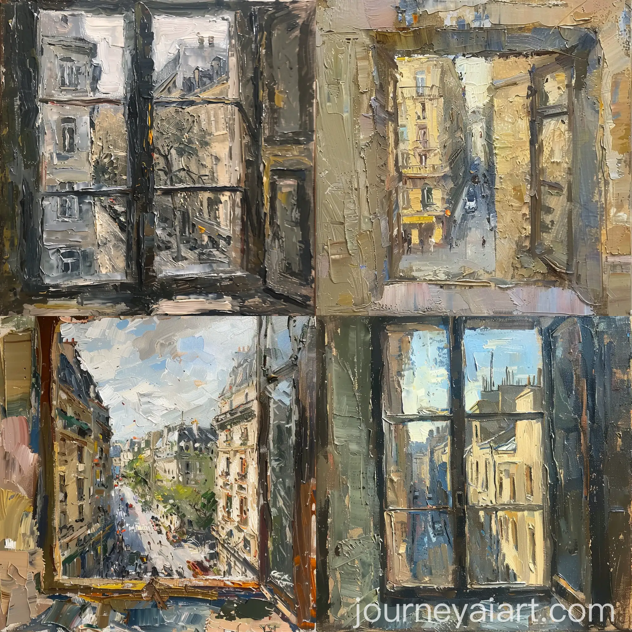 Impressionist-Oil-Painting-of-Grand-European-Street-View