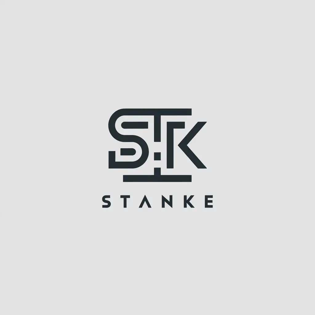 LOGO Design for StanKe Minimalistic Vector Logo with STK Symbol for Technology Industry