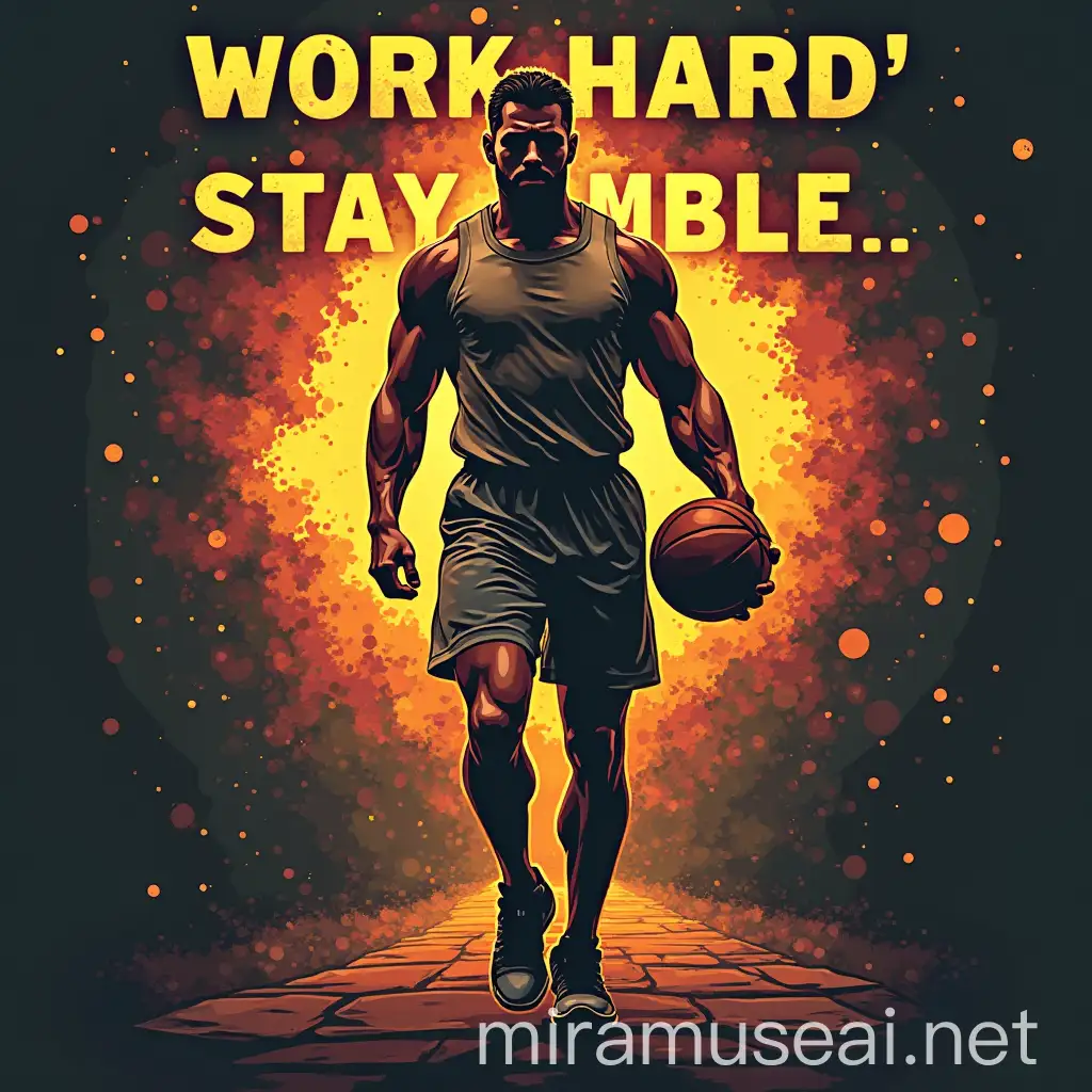 Motivational Phrase Work Hard Stay Humble in Stylish Typography Design