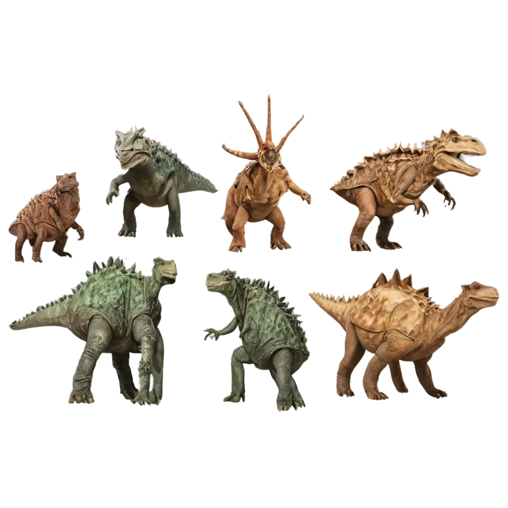 Many-Dinosaurs-Together-Back-View-PNG-HighQuality-Image-for-Versatile-Use