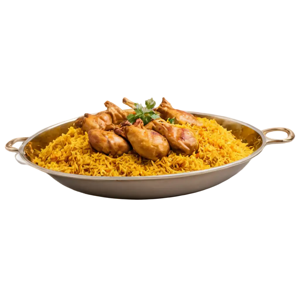 HighResolution-Delicious-Chicken-Biryani-PNG-with-Golden-Saffron-Rice-and-Roasted-Chicken-Pieces-for-Food-Photography