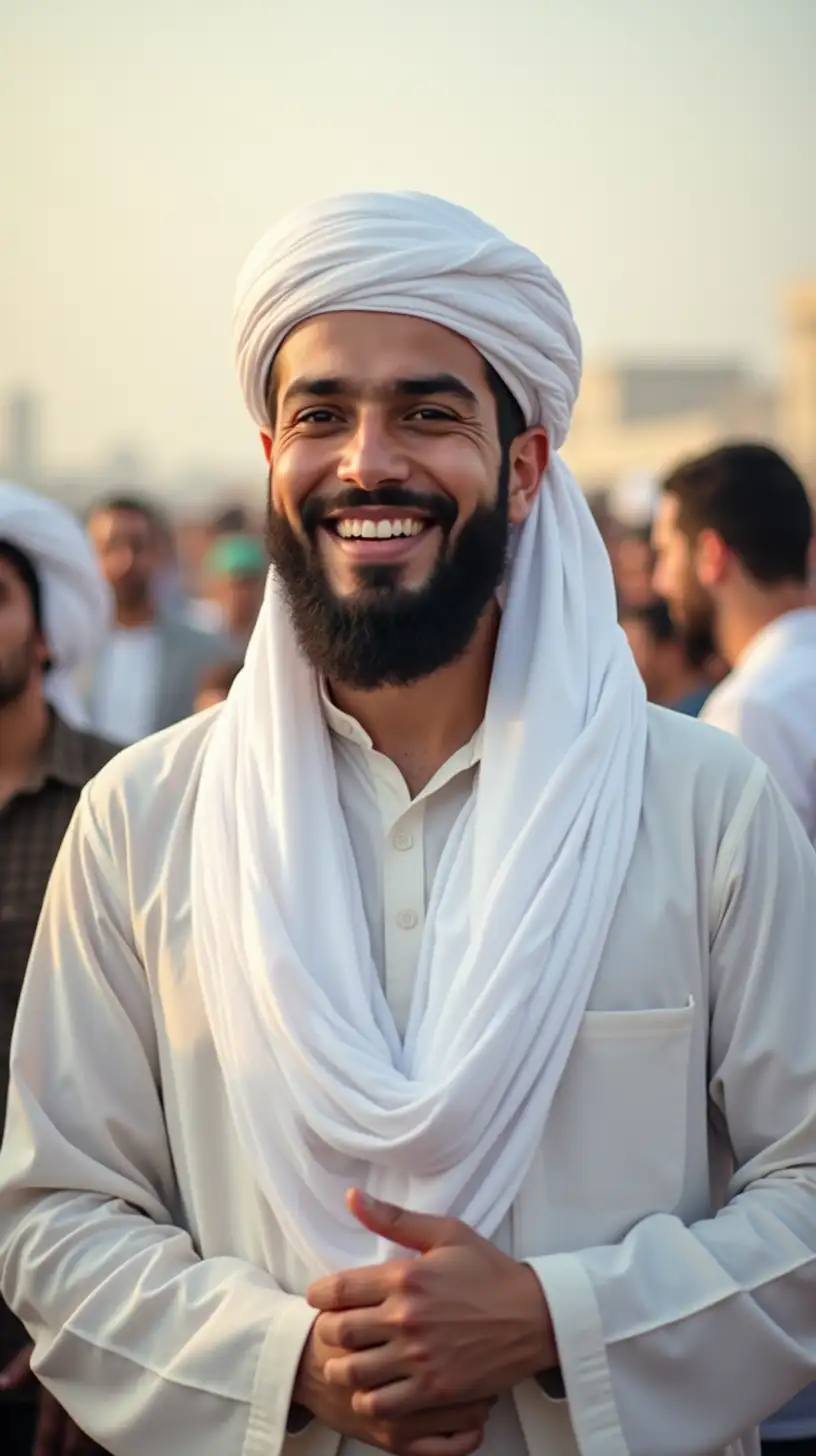 Joyful Muslim Men Celebrating Together